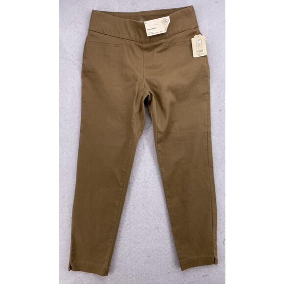 St. John’s Bay Women’s Ankle Pants Size 2 XS Hillcrest Tan Pull-On Slim Fit NWT - Picture 1 of 11